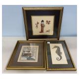 Three Framed Needle Point Samplers