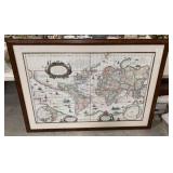 Large World Map Print Framed