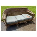 Weathered Wicker Patio Sofa