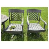Pair of Cast Metal Patio Chairs