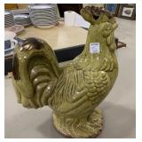 Glazed Pottery Rooster 16"h