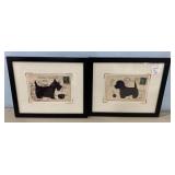 Scotty and Schnauzer Postcards Framed