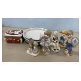 Japan Porcelain Trinket Box, Porcelain Plates, and