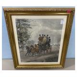 H. Alken Hand Colored Engraved Print of Horse Carr