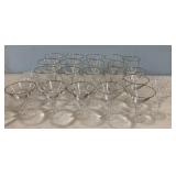 Silver Plate Rimmed Crystal Stemware