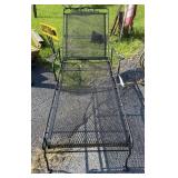 Black Wrought Iron Outdoor Lounger