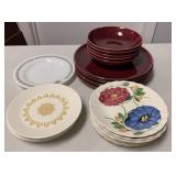 Stoneware Plates, Porcelain Flower Plates, and oth