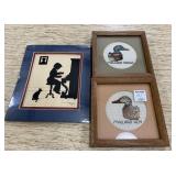 Silhouette Picture, Mallard Drake and Mallard Hen