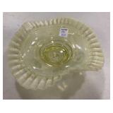 Fenton Style Crimped Rim Bowl