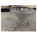Fostoria American Clear Vase and Jar