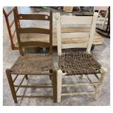 Two Primitive Style Side Chairs