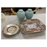 Pottery Vases and Porcelain Plates