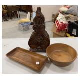 Wood Decorative Finial, Two Wood Pieces