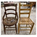 Primitive Style Maple Side Chair and Victorian Sty