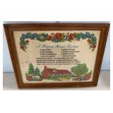 A Happy Home Recipe Needle Point