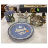 Ceramic Figurines and Wedgwood Plate