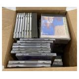 Box Lot of 44 CDs, 6 Tapes Cassettes, and 10 Dvds.