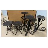 8 Modern Black Painted Candle Stands