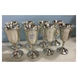 Eight Gorham Sterling Water Goblets