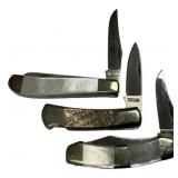 Three Parker Cut Pearl Handle Two and Single Pocke