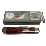 Case Trapper Red Sparkle Merry Christmas 2 Blade K