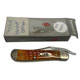 Case XX Harvest Orange Russlock Single Blade Knife