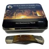 Bear and Son Cutlery 512 Damascus Steel Pocket Kni