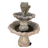 Two Tier cast concrete water fountain Cherub Top