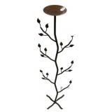 40" Iron Leaf Design Candle Stand