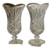 Pair of Pressed Glass Vases 9"