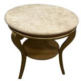 29"h., 30"w Hollywood Regency Round Marble Table