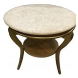 29"h., 30"w Hollywood Regency Round Marble Table