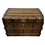 Victorian Pine and Iron-Bound Travelling Trunk 23"