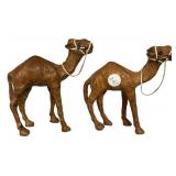 Leather Wrapped Camel figurines 7"