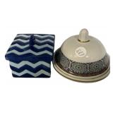 Lidded Bowl and Blue Porcelain Box
