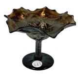 Northwood Blossomtime Carnival Art t Glass Compote