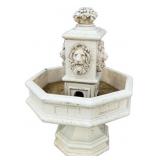 20th century octagonal cast stone garden fountain