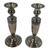 Pair of 8" Weighted Sterling Candle Holders