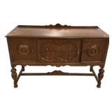 37"h., 60"w 22"w Jacobean Style Walnut Buffet
