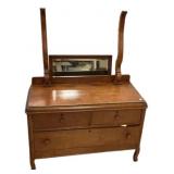 Antique Mahogany Low Boy Dresser 57"h., 41"w