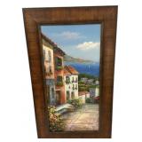 Signed W. James Mediterranean coastal scene Painti