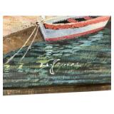 Signed W. James Italy scene Painting 26"h., 29"w