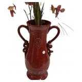 20"h. Red Ceramic Planter