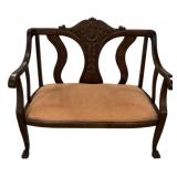 Chippendale-style mahogany settee 41"