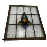 19"h., 24"w Stained Art Nouveau window panel