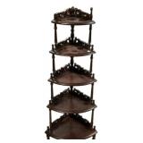 57" Five Tiered Edwardian Corner Shelf.