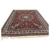 9" x 12" Tabriz Style Hand Knotted Area Rug