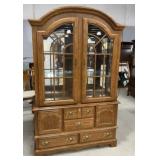 Stanley Furniture Oak China Cabinet 84"h., 52"w