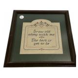 Sylvia Signed Sampler 14"h., 13"w