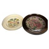 Framed Porcelain Plate and Wisconsin Plate